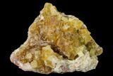 Yellow Cubic Fluorite Crystal Cluster with Quartz - Morocco #159962-1